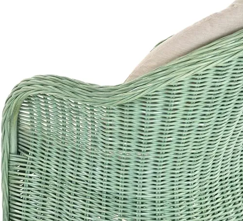 Krines Home Orlando Lese Lot de 2 fauteuils de jardin d'hiver en rotin incurvés Vert