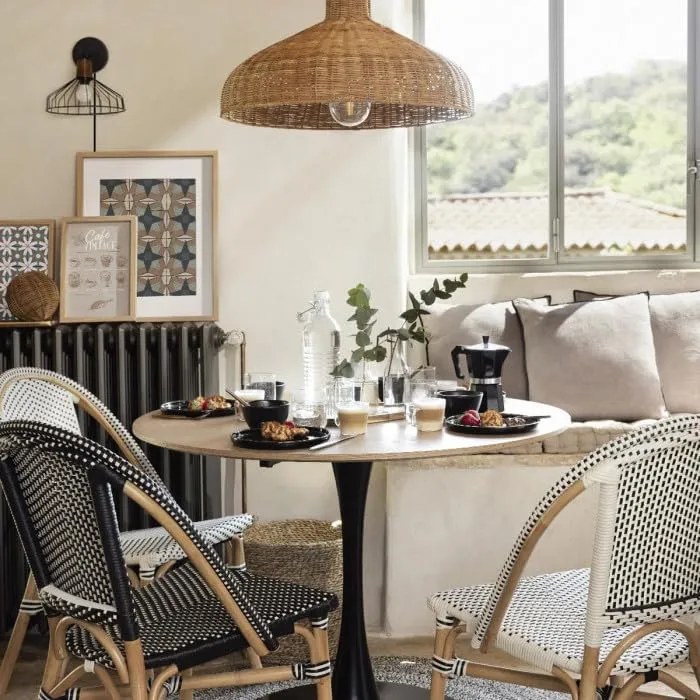 Paris Prix Atmosphera Créateur d'intérieur - Chaise Bistrot en Rotin Trecia 84cm Blanc