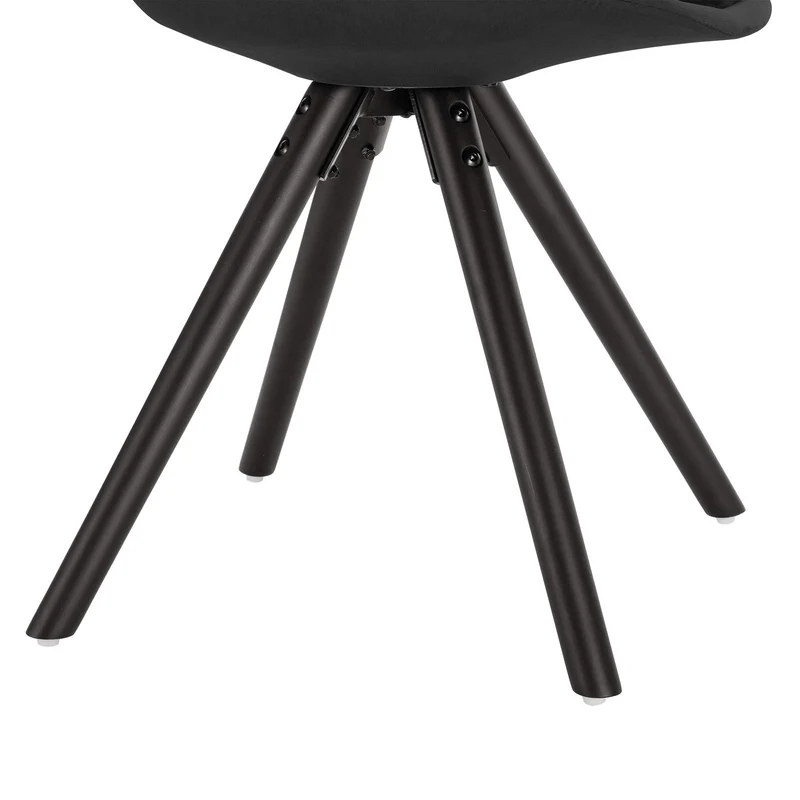 WOLTU Lot de 4 Chaises de Salle à Manger Chaises de Cuisine en Velours,Chaises de Relax Nouveau Design Noir BH196sz-4