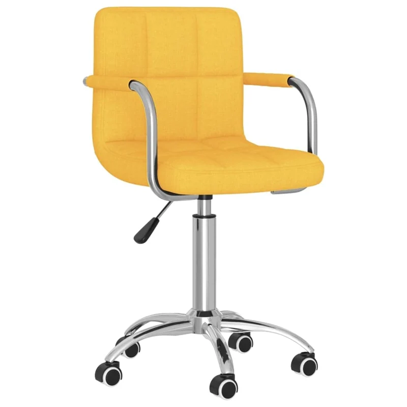 vidaXL Chaise Pivotante de Bureau Siège de Bureau Chaise d'Ordinateur Fauteuil Ergonomique Fauteuil de Bureau Maison Intérieur Jaune Moutarde Tissu
