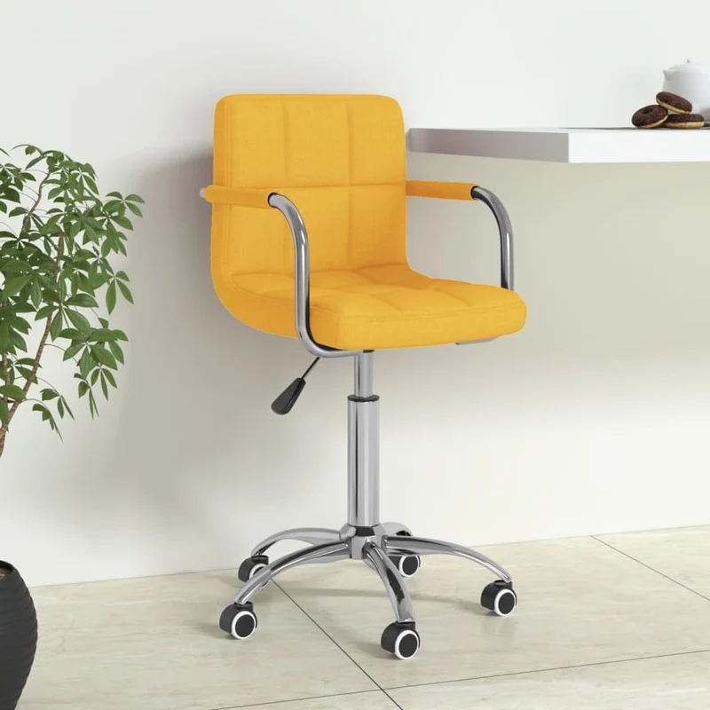 vidaXL Chaise Pivotante de Bureau Siège de Bureau Chaise d'Ordinateur Fauteuil Ergonomique Fauteuil de Bureau Maison Intérieur Jaune Moutarde Tissu