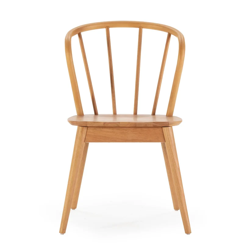HOMN LIVING Pack 2 Chaises Brisa, Couleur Chêne, Bois Massif, 47 cm (Largeur) 59 cm (Profondeur) 83 cm (Hauteur)