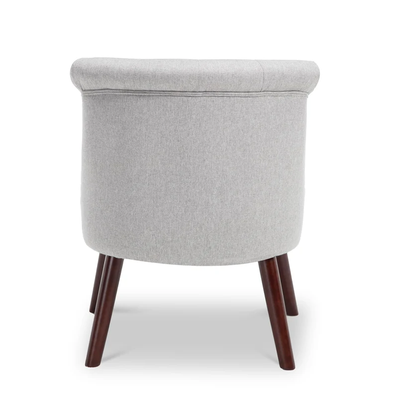 Sicaan Lot de 2 fauteuils Crapaud Jacques capitonné Tissu Gris Clair