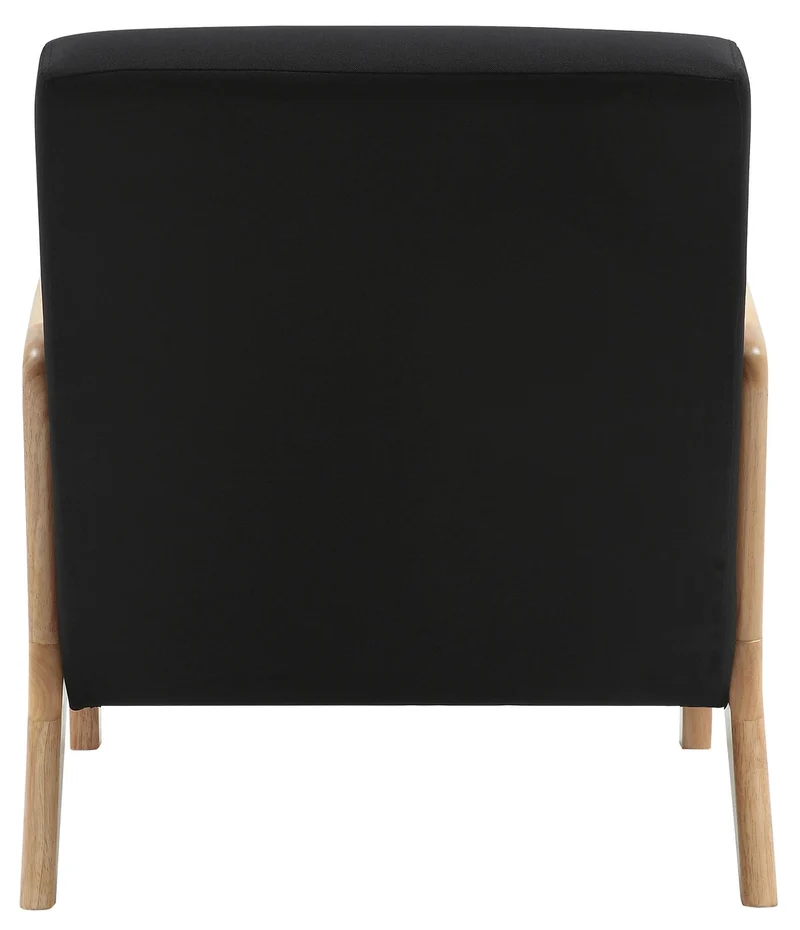 CLP Fauteuil Relax Hibbing I Fauteuil rembourré en Tissu I Structure en Bois d'hévéa I Fauteuil pour Le Salon et la Chambre à Coucher, Couleur:Noir