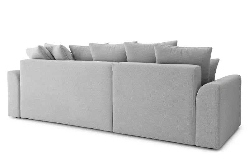 BAÏTA Canapé d'angle Convertible Nova 4 Places en Tissu Gris