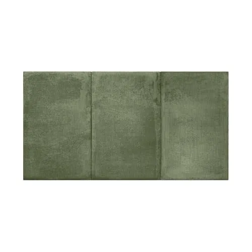 DHOME Tête de Lit Capitonnée en Velours Côtelé Premium Uni Anti-Taches Design Modulaire Vertical Autocollant Tête de Lit Chambre Rembourrée (Vert Forêt, 100cm, Hauteur 80cm, x3)