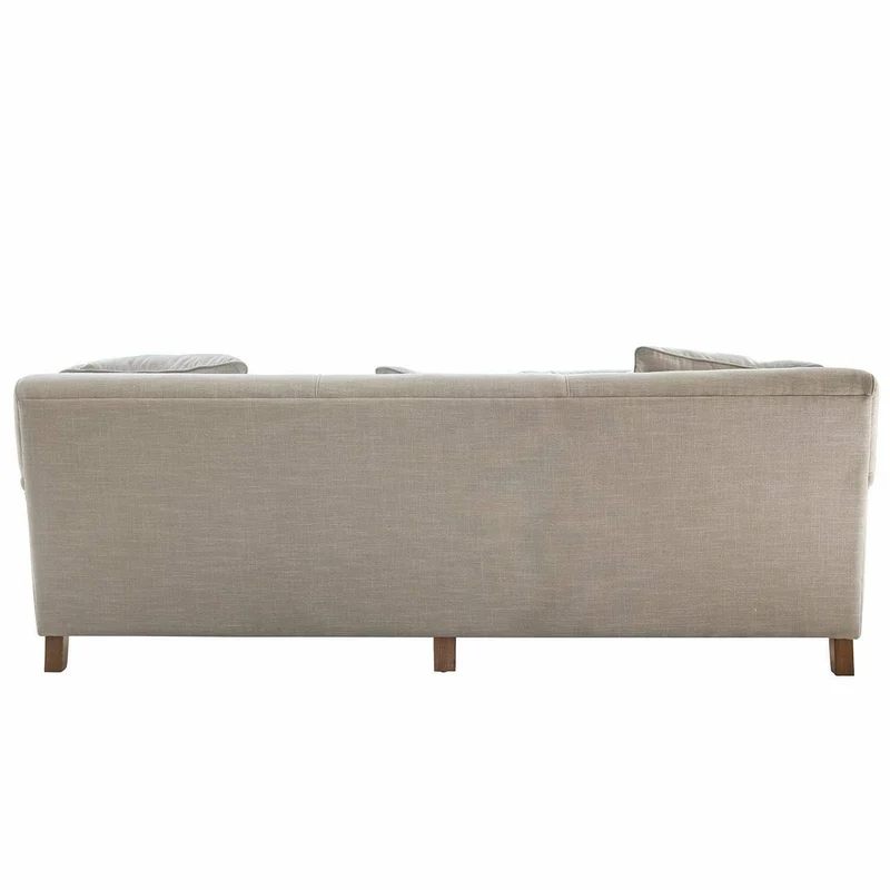 Loberon® Canapé Isa en velours de polyester, bois de pin, env. 80 x 224 x 95 cm, lin