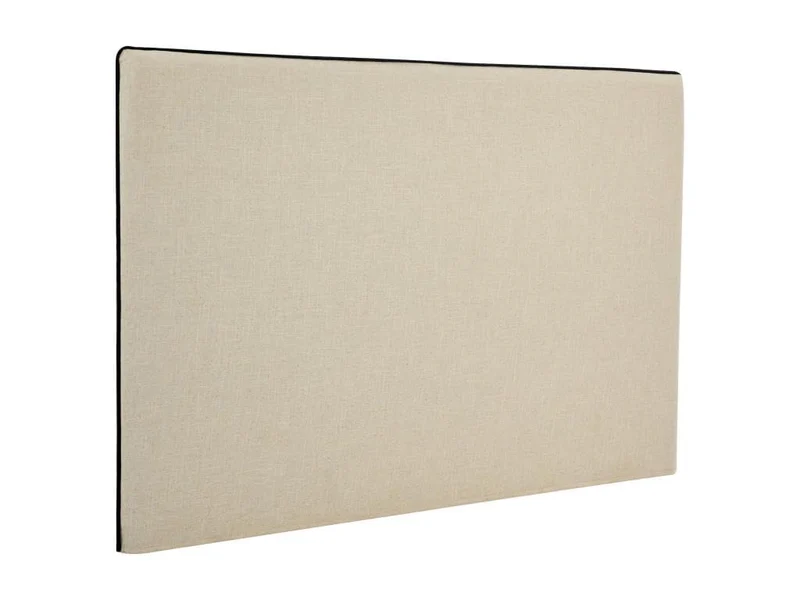 Vente-unique-Tête de lit déhoussable 150 cm - Coton et Lin - Beige et Noir - CHESMA