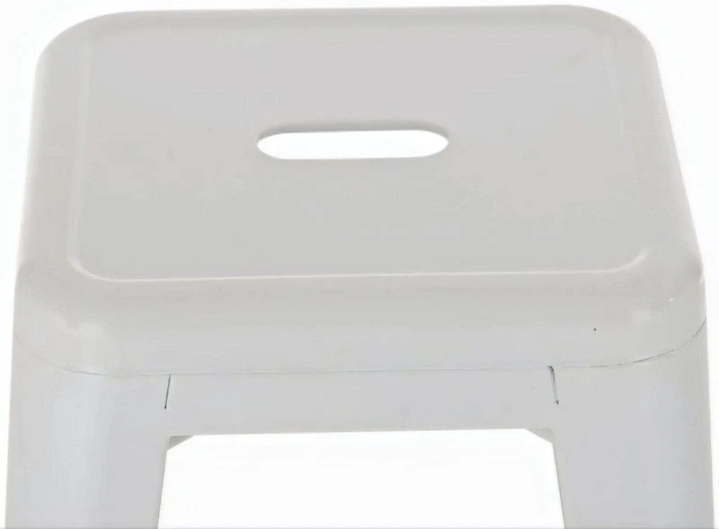 CLP Tabouret de Bar Joshua I Tabouret de Bar empilable en métal I Chaise de Bar avec Repose-Pieds I Hauteur d'assise 76 cm I Tabouret empilable, Couleur:Blanc