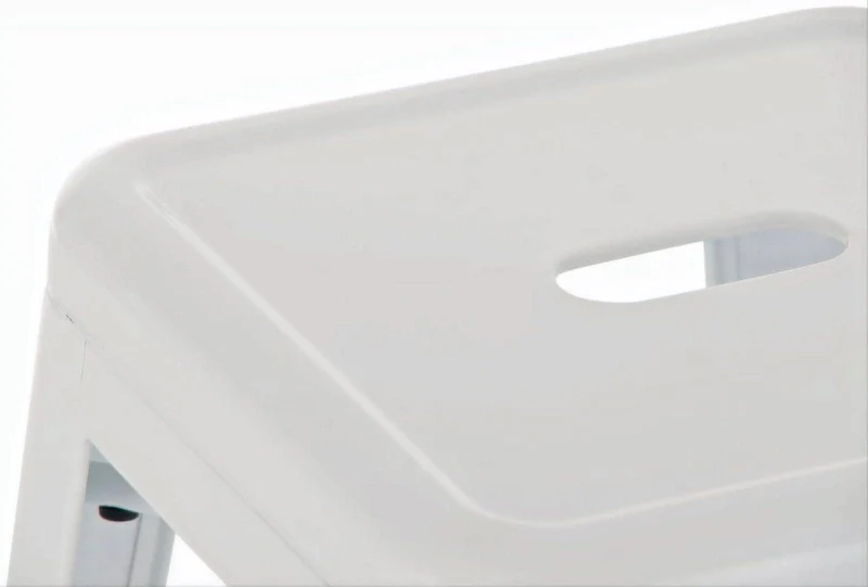 CLP Tabouret de Bar Joshua I Tabouret de Bar empilable en métal I Chaise de Bar avec Repose-Pieds I Hauteur d'assise 76 cm I Tabouret empilable, Couleur:Blanc