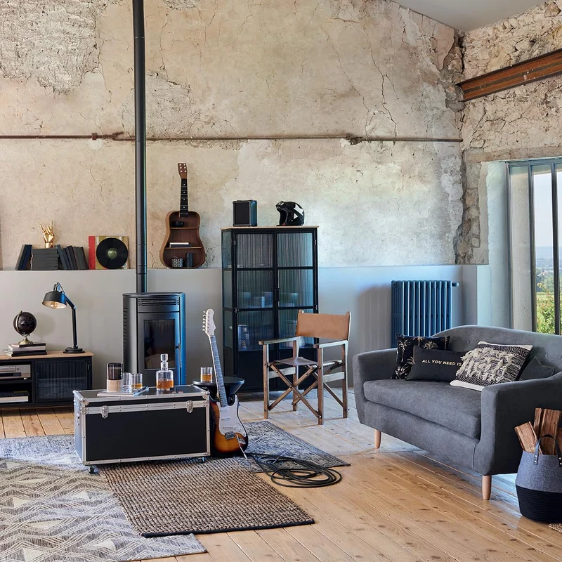 Atmosphera - Canapé Retro - 3 Places - Gris