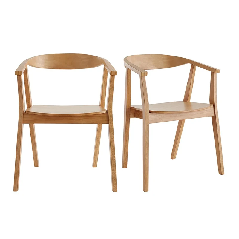 Miliboo Chaises scandinaves en Bois Clair Massif (Lot de 2) Bahia