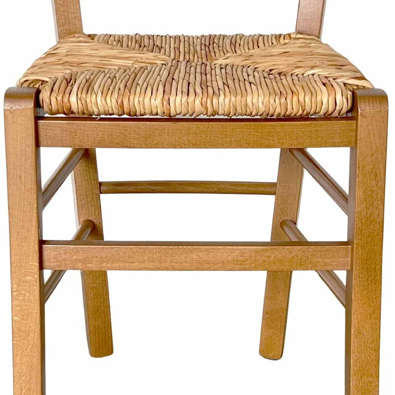 OKAFFAREFATTO MADDALONI Chaise de salle à manger cuisine restaurant auberge maison en bois paysana noyer clair avec siège en paille de riz