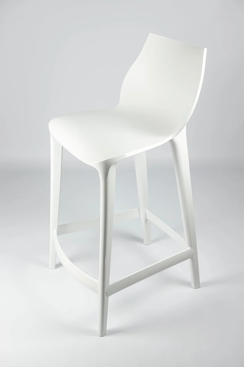 Mahi Mahi - Tabouret de Cuisine Design Moderne en polypropylène coloré - H 66-2 pièces - Blanc - MMPPCB2