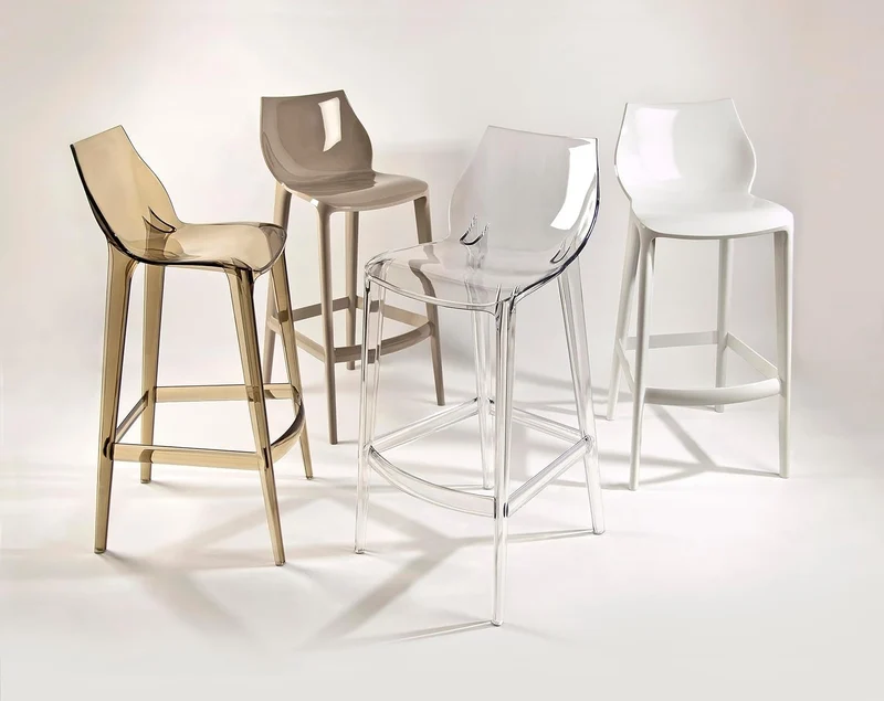 Mahi Mahi - Tabouret de Cuisine Design Moderne en polypropylène coloré - H 66-2 pièces - Blanc - MMPPCB2