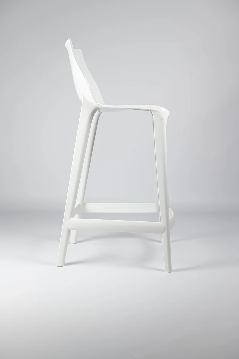 Mahi Mahi - Tabouret de Cuisine Design Moderne en polypropylène coloré - H 66-2 pièces - Blanc - MMPPCB2
