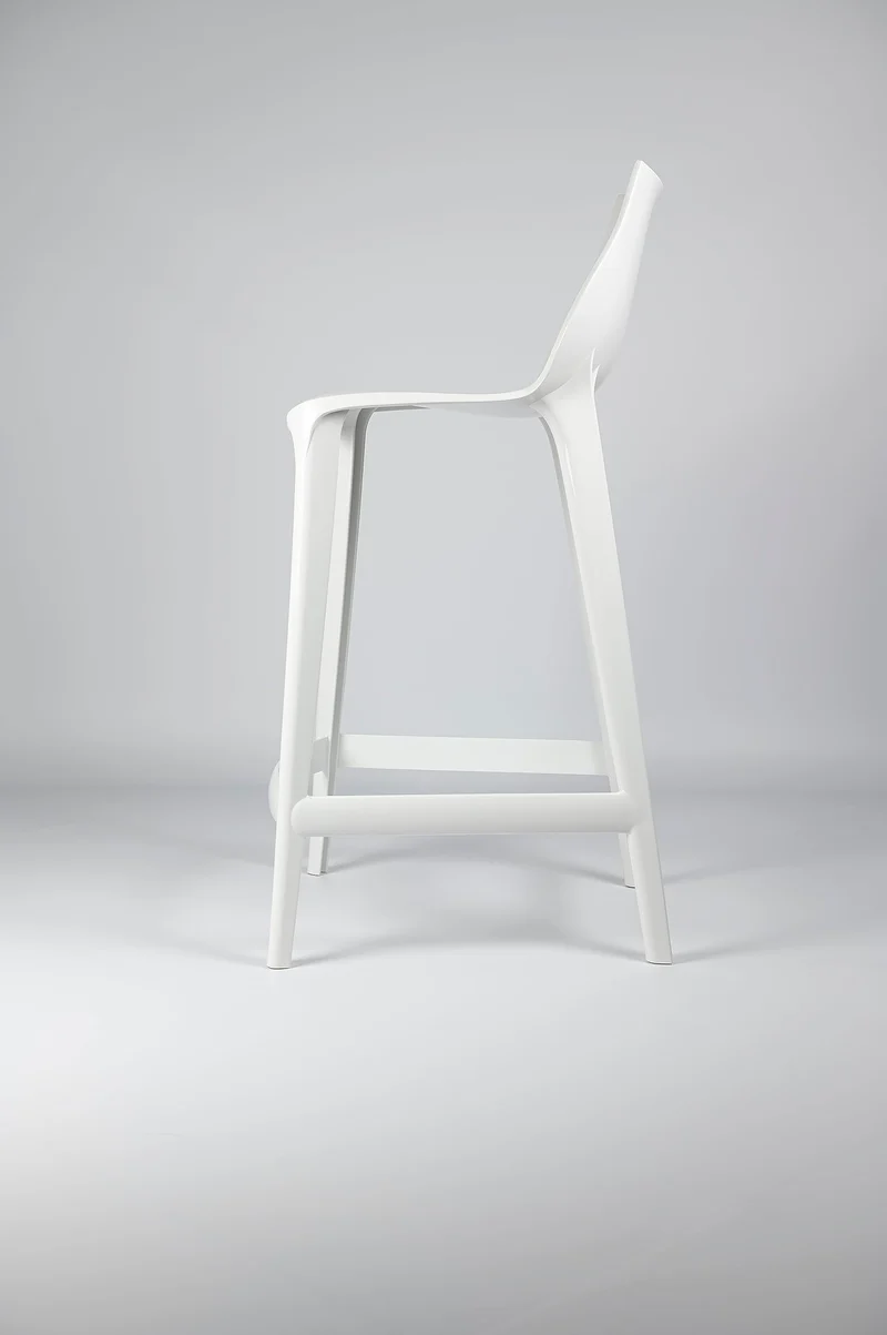 Mahi Mahi - Tabouret de Cuisine Design Moderne en polypropylène coloré - H 66-2 pièces - Blanc - MMPPCB2