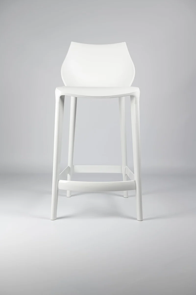 Mahi Mahi - Tabouret de Cuisine Design Moderne en polypropylène coloré - H 66-2 pièces - Blanc - MMPPCB2