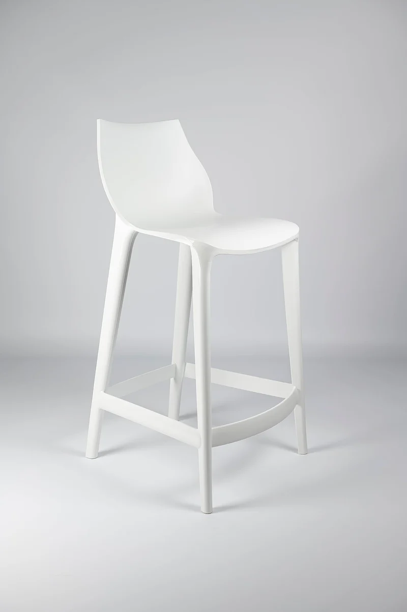 Mahi Mahi - Tabouret de Cuisine Design Moderne en polypropylène coloré - H 66-2 pièces - Blanc - MMPPCB2