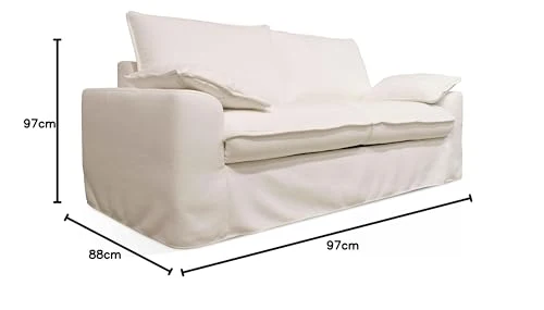 Oviala Canapé Convertible en Tissu texturé 3 Places Blanc