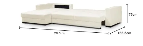 HOMIFAB Canapé d'angle à Gauche Convertible 5 Places en Tissu Bouclette Beige - Robin