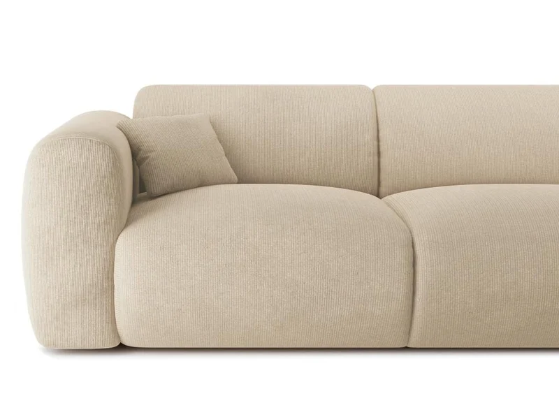 Vente-unique - Grand canapé d'angle Gauche en Tissu texturé Beige POGNI de Maison Céphy