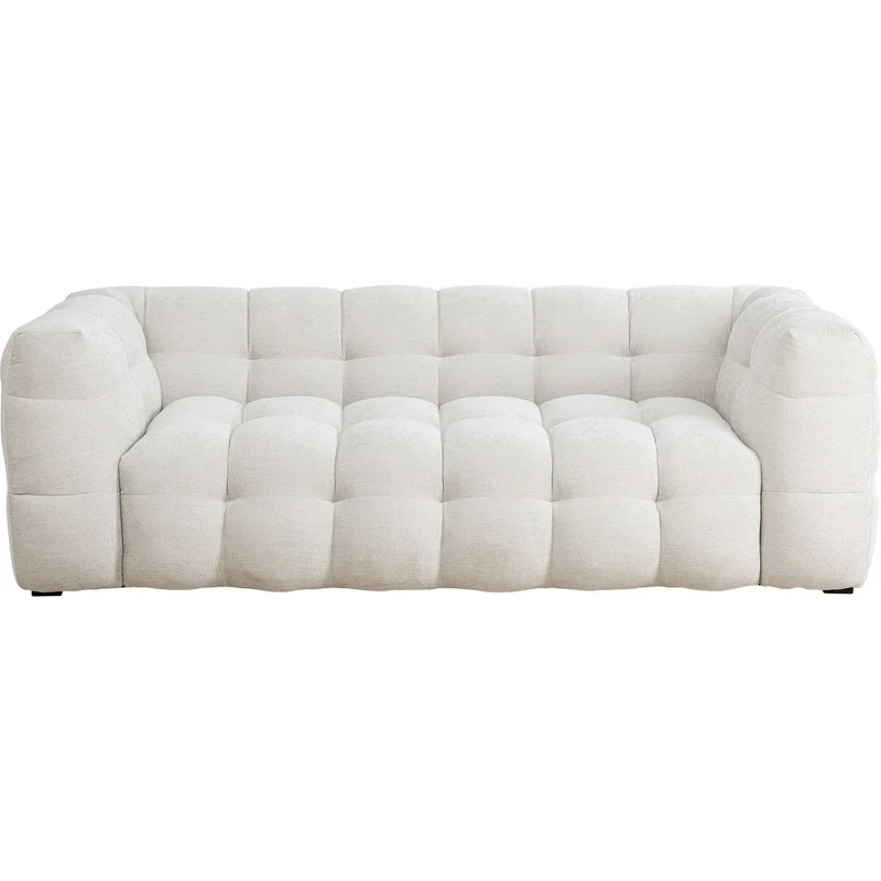Kare Design - Canapé 3 Places Velours crème 240cm Salamanca