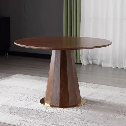 Table à Manger Table Ronde Nordique en Bois Massif, Table à Manger for la Maison, Petit Appartement, Table de négociation, Restaurant, Balcon, Table Basse Tables de Cuisine et de Salle à Manger (Size