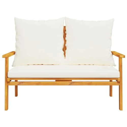 INLIFE Canapé de Jardin 120 cm avec Coussin Bois d'acacia massifMeubles,Mobilier de Jardin,Sièges de Jardin,Bancs de jardin-40.92 lb-Brun-33855