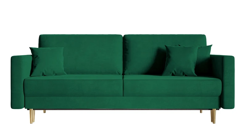 Selsey VALICO - Canapé Convertible - 3 Places - Velours hydrophobe - Vert