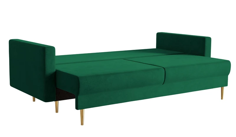 Selsey VALICO - Canapé Convertible - 3 Places - Velours hydrophobe - Vert