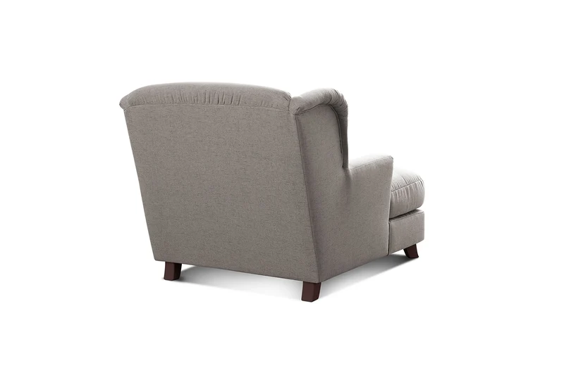 CAVADORE Assado Grand Fauteuil Rembourré XXL avec Pieds en Bois, Grande Assise Et 2 Coussins Décoratifs, 109 x 104 x 145 cm, Tissu Plat, Gris Clair