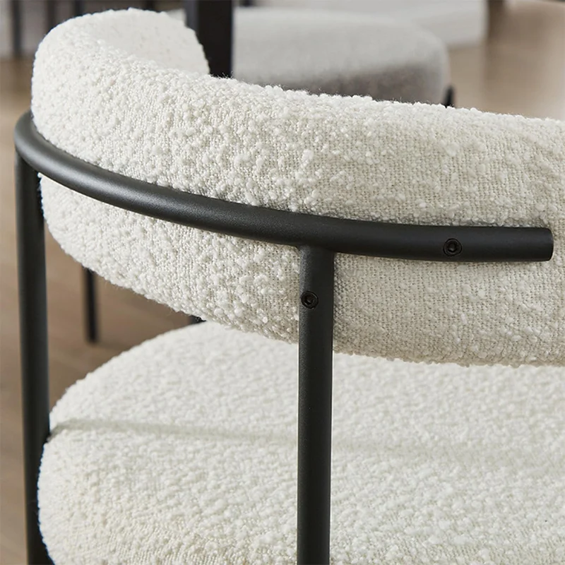 Chaise de Salle à Manger, Chaise de Cuisine du Milieu du siècle, Chaise de Salle à Manger de Cuisine, Dossier incurvé, Chaise de Salle à Manger Ronde tapissée en Bouclette