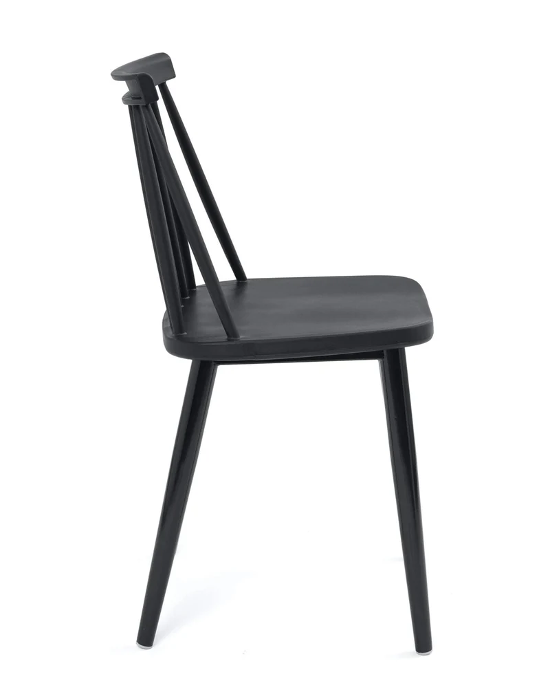 KAYELLES Lot de 2 chaises de Cuisine Noires bistrot café rétro à barreaux, Pieds métal Peint BAO (Noir)