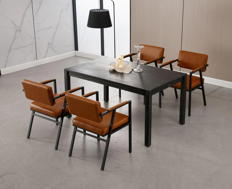 chairus Chaise de Cuisine Lot de 2 Chaise Salle à Manger en Cuir PU Fauteuil Salon Moderne Chaise de Salon avec Accoudoirs, Marron