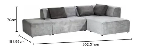 Kare Design Canapé d'angle Infinity Droite Gris