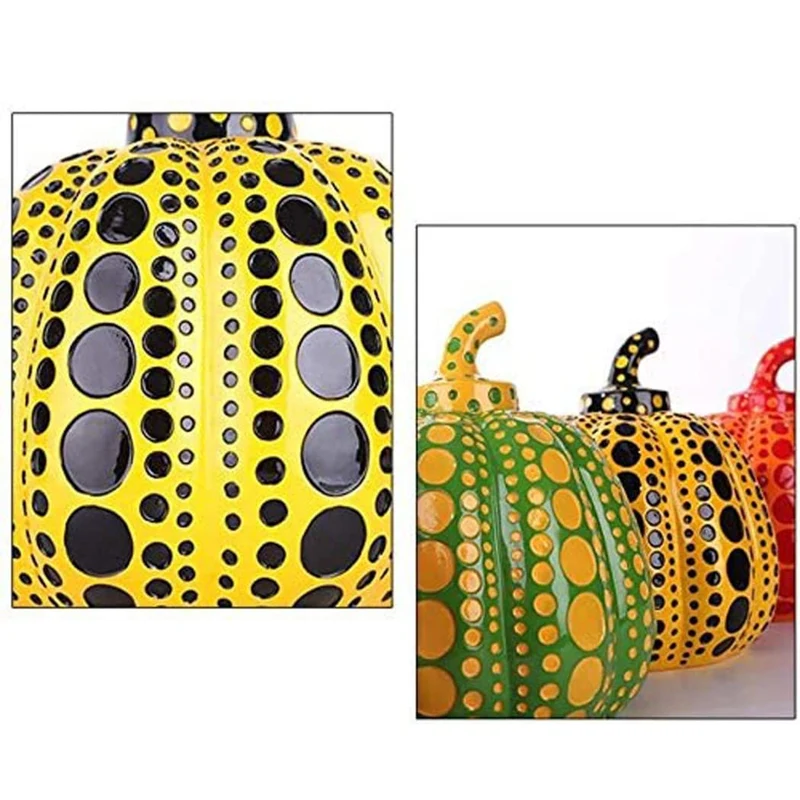 LGYKUMEG Yayoi Kusama Sculpture De Citrouille Statue Statue Ornement Botanical Jardin Décoration Artistes Modern Sculpture Dot Art Accueil Accessoires Accessoires De Bureau,Jaune