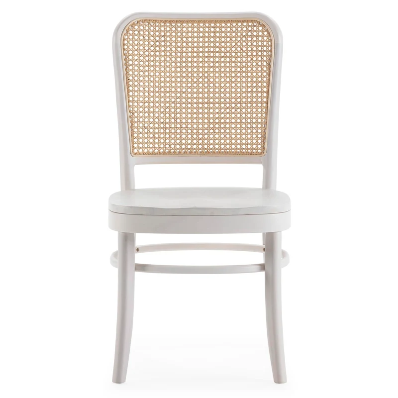 HOMN LIVING Pack de 2 chaises Vesta en Blanc, Bois Massif, 45 cm (Largeur) 51 cm (Profondeur) 88 cm (Hauteur)