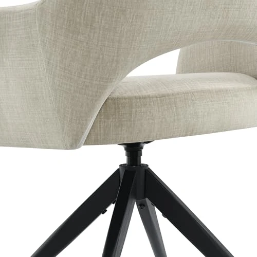 Lot de 2 Chaise de Salle à Manger Pivotante: Chaises Velours Salle à Manger avec Accoudoirs et Mémoire de Position - Pieds Métal Design Moderne & Confortable (Beige, 2er)