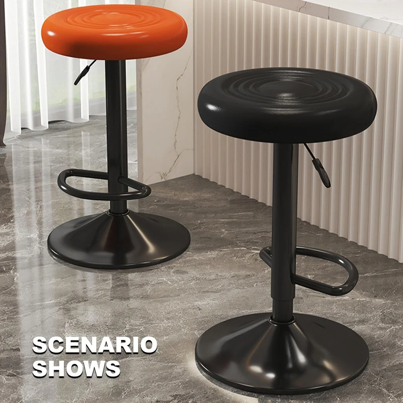 ZAIHW Chaise de bar, tabourets de comptoir, sans bras ni dos, tabourets pivotants réglables avec base en métal, pour salon de coiffure, restaurant, bar, îlot de cuisine (couleur : orange)