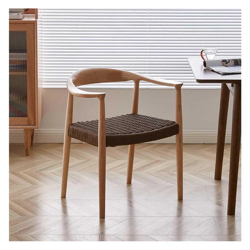 Chaise Décontractée Vintage, Chaises Modernes Du Milieu Du Siècle Pour Salle À Manger Chaise Rattan Des Fauteuils En Bois Massif Salle D'étude, Chaise De Loisirs Des Clubs De Bureau ( Couleur : Wood-B
