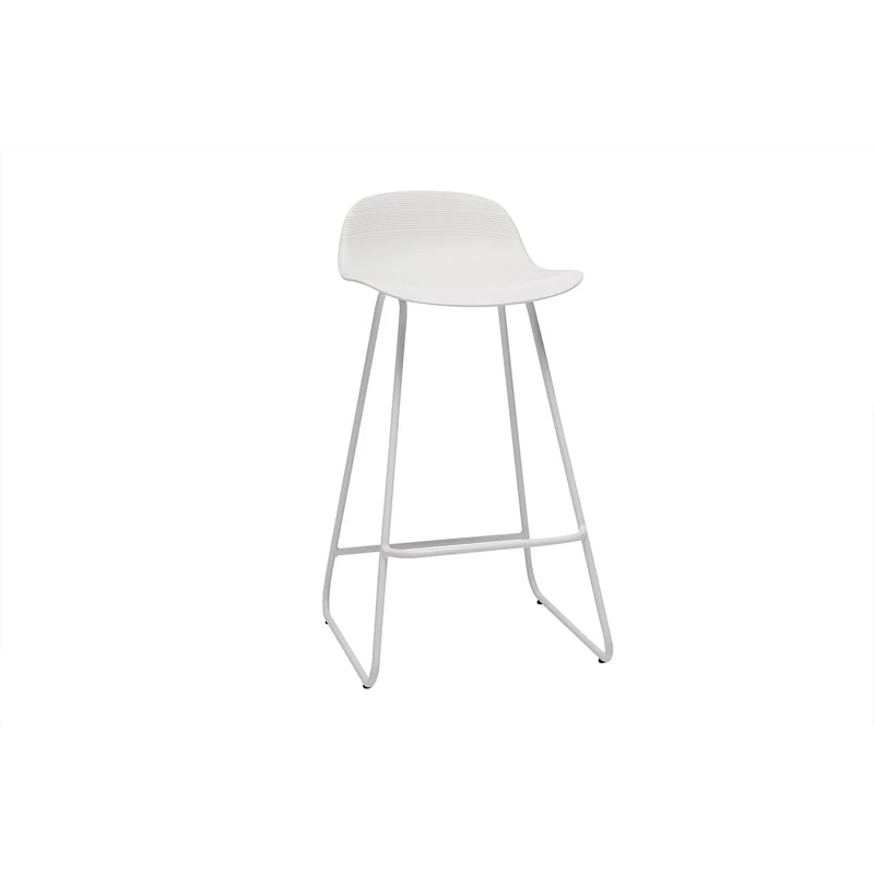 Miliboo Tabourets de Bar Design Blancs H65 cm (Lot de 2) Ella