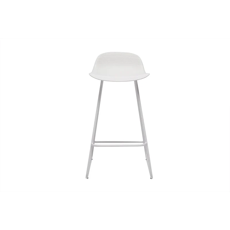 Miliboo Tabourets de Bar Design Blancs H65 cm (Lot de 2) Ella
