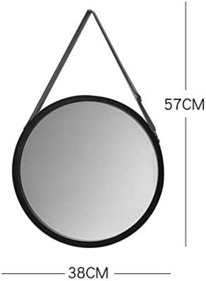 Daoyuan Miroir Mural Miroir de Salle de Bain Rond décoratif Suspendu Miroir Noir élégant et élégant Miroir de Maquillage Nordique