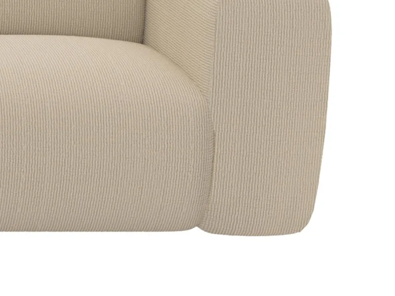 Vente-unique - Grand canapé d'angle Gauche avec Dossier méridienne en Tissu texturé Beige POGNI de Maison Céphy