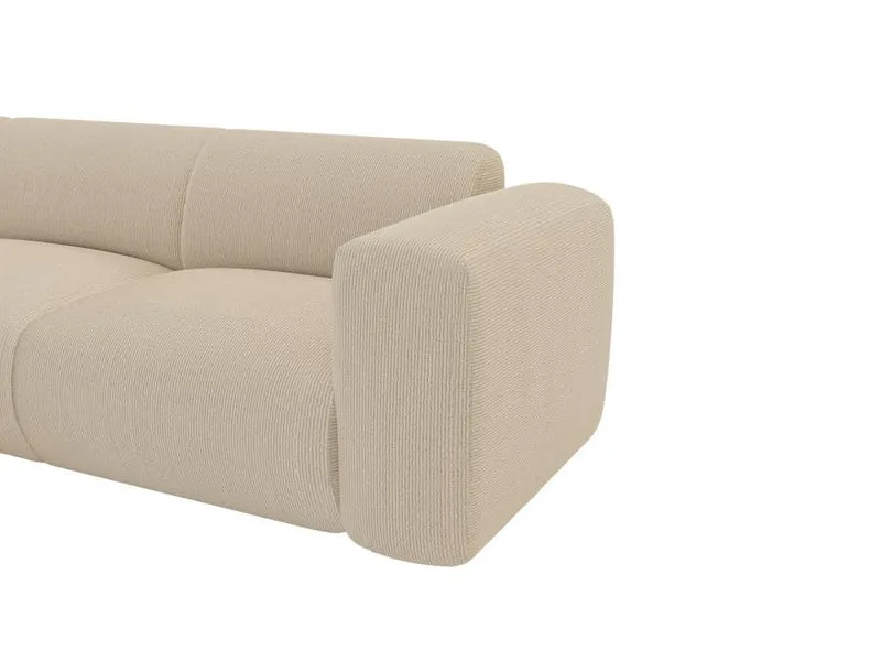 Vente-unique - Grand canapé d'angle Gauche avec Dossier méridienne en Tissu texturé Beige POGNI de Maison Céphy