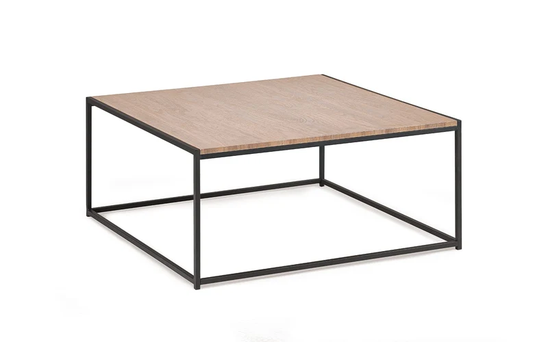 Julian Bowen Table basse carrée Tribeca, effet chêne Sonoma/noir
