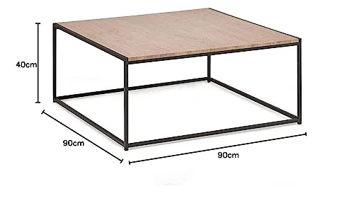 Julian Bowen Table basse carrée Tribeca, effet chêne Sonoma/noir