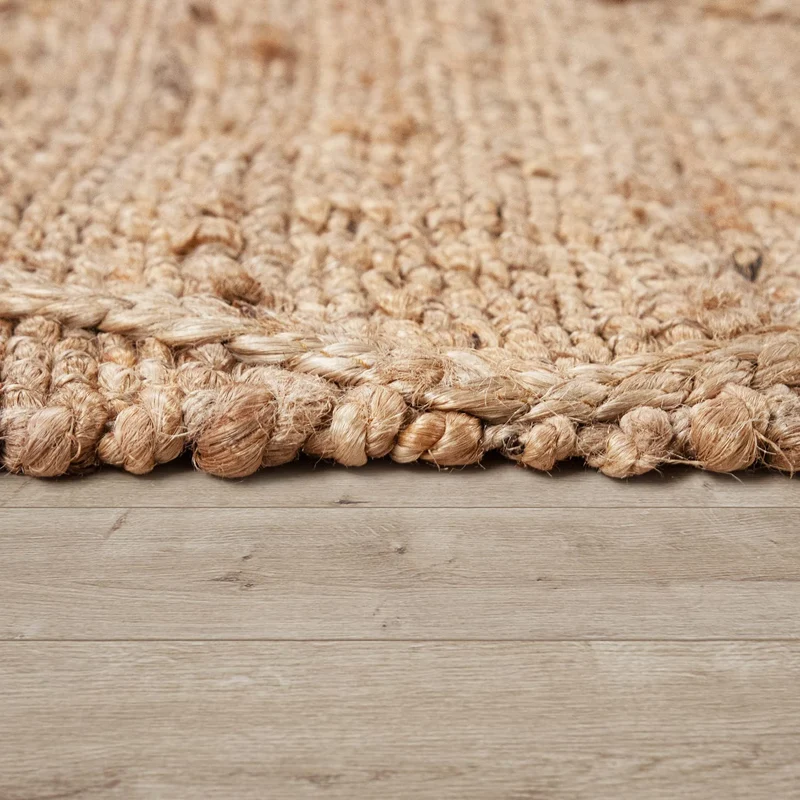 Paco Home Tapis De Salon Jute Fibres Naturelles Artisanal Motif 3D Scandinave Moderne, Dimension:160x230 cm, Couleur:Naturelle