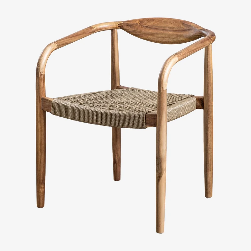 SKLUM Chaise de Jardin en Bois d'acacia et Corde tressée Mallory -